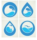 Collection of water stickers