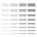 Collection of wavy or zigzag lines. Horizontal thin lines wave. Dotted line. Big set black color. Vector illustration. Royalty Free Stock Photo