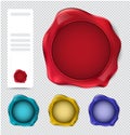 Collection of wax seal stamp. verify stamp set. Royalty Free Stock Photo