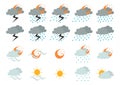 Collection of weather illustrations during the day and night