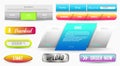 Collection of Web Buttons, Elements Set. Vector Templates, banners and labels, media, ribbons icons for website or app Royalty Free Stock Photo