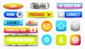 Collection of Web Buttons, Elements Set. Vector Templates, banners and labels, media, ribbons icons for website or app Royalty Free Stock Photo