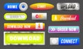 Collection of Web Buttons, Elements Set. Vector Templates, banners and labels, media, ribbons icons for website or app Royalty Free Stock Photo