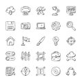 Collection of Web Design and Development Vector Icons Royalty Free Stock Photo