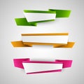 Collection of web elements from colored folded paper Royalty Free Stock Photo