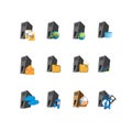 Collection Web server icon symbol