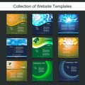 Collection of Website Templates for Your Business - Nine Nice and Simple Design Templates with Different Patterns