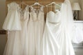 collection of wedding dresses Royalty Free Stock Photo
