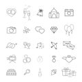 Collection of the wedding thin line icons Royalty Free Stock Photo