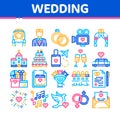 Collection Wedding Vector Thin Line Icons Set Royalty Free Stock Photo