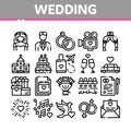 Collection Wedding Vector Thin Line Icons Set Royalty Free Stock Photo