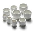Collection of White Ceramic Egg Cups Royalty Free Stock Photo