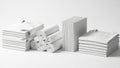 Collection of white paper sheets isolated on white background Royalty Free Stock Photo