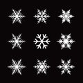 Collection of White Snowflakes. Royalty Free Stock Photo