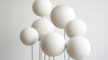 White spherical sculptures on thin rods create a minimalist and modern art piece, AI Royalty Free Stock Photo