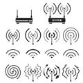 Collection of wifi and wireless signal wave and some vector router