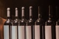 Collection wine bottles in the basement Royalty Free Stock Photo