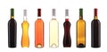 Collection of wine bottles in row. Royalty Free Stock Photo