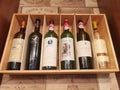 Collection wines in a wooden box Royalty Free Stock Photo