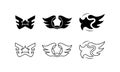 collection of wings star logo concept. line, silhouette, minimal and simple style