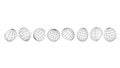 Collection of wireframe globes in various distorted shapes and rotations on a white background Royalty Free Stock Photo