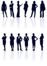 Professional business woman vector silhouette businesswoman working professionals silhouettes outline vector talking clip art team