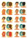 collection of women and men with mirrors. Vector illustration decorative design