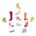 Collection of women`s fashion shoes Royalty Free Stock Photo