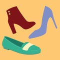 collection of women's shoes. Vector illustration decorative design Royalty Free Stock Photo