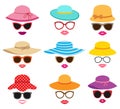 Collection of women`s summer hats