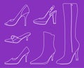 Collection of women shoes Royalty Free Stock Photo