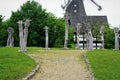 a collection of wooden figures depicting emotions in the International Windmill and Watermill Museum located in Gifhorn