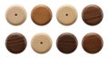 Wooden knobs wood drawer pulls cabinet knobs furniture hardware woodcrafts diy projects decor Royalty Free Stock Photo