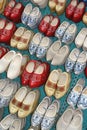 Wooden shoes (klompen) with windmills at the Flower market in Amsterdam, Netherlands