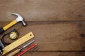 Collection of woodworking handtools Royalty Free Stock Photo
