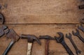 Collection of woodworking old handtools Royalty Free Stock Photo