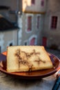 Collection of world cheeses, matured Spanish Sheep Cheese with Black Garlic