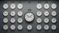 Multiple World Clocks Displaying 2026 Royalty Free Stock Photo