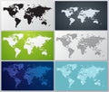 Collection of world map illustrations Royalty Free Stock Photo