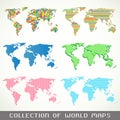 Collection of world maps Royalty Free Stock Photo