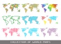 Collection of world maps Royalty Free Stock Photo