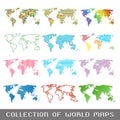 Collection of world maps Royalty Free Stock Photo