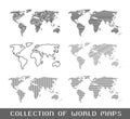 Collection of world maps