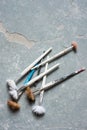 Collection of Worn Paintbrushes