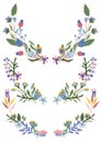 Collection wreaths with flowers, colorful leaves.Bright floral collections. Magical illustrations for your as creating