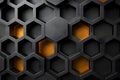 Yellow and Black Hexagonals. Generative AI Royalty Free Stock Photo