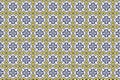 Collection of yellow and blue patterns tiles