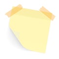 Collection of yellow colored sheets of note papers with curled corner and shadow, ready for your message. Realistic. Isolated on Royalty Free Stock Photo