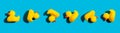 Collection of yellow rubber ducks Royalty Free Stock Photo
