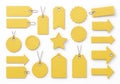 Collection of yellow tags and labels Royalty Free Stock Photo